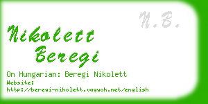 nikolett beregi business card